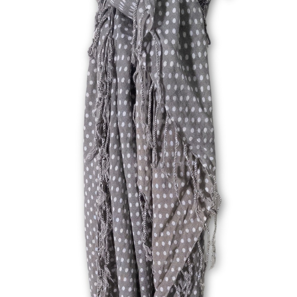 Keds Scarf Womens Gray White Polka Dots Fashion Accessory‎